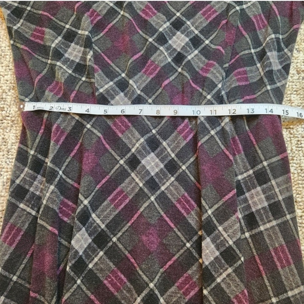 Perceptions New York Plaid Dress Purple & Gray Career Wear Size 16 - Picture 4 of 5
